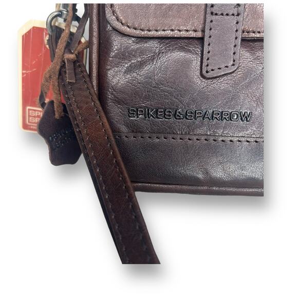 Spikes & Sparrow Dark Brown Buffalo Leather Tablet Case iPad Sleeve Bag 11x9.5 - Picture 4 of 11